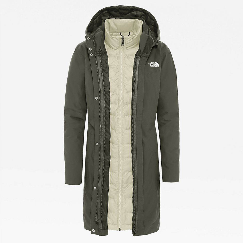 The North Face 3-In-1 Jackets Womens Australia - The North Face Suzanne Triclimate Trench Green Dryv